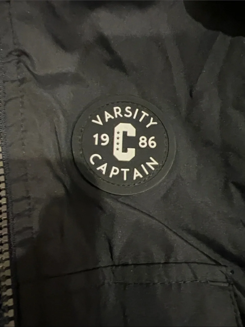 Carter's Black Puffer Jacket with Gray Hood and White Stripe Accents